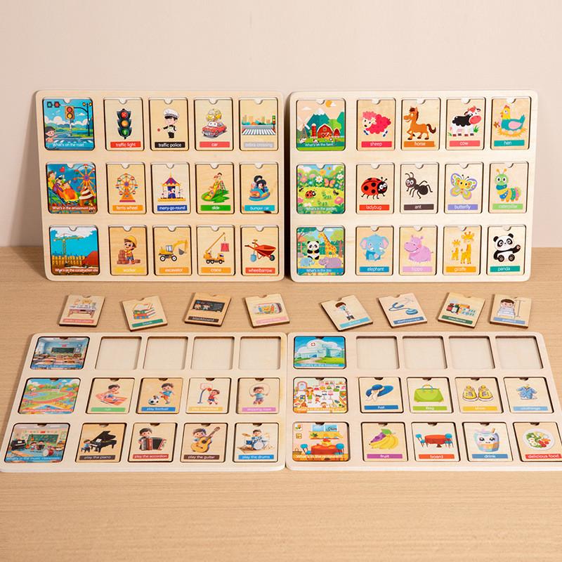 Early Wooden Learning Puzzle With Animal And Occupation Scenes Children For