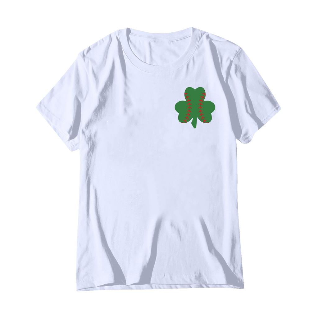 Women's T-shirt Casual Loose St. Patrick's Day Printed Crewneck Pullover Short-sleeved Top