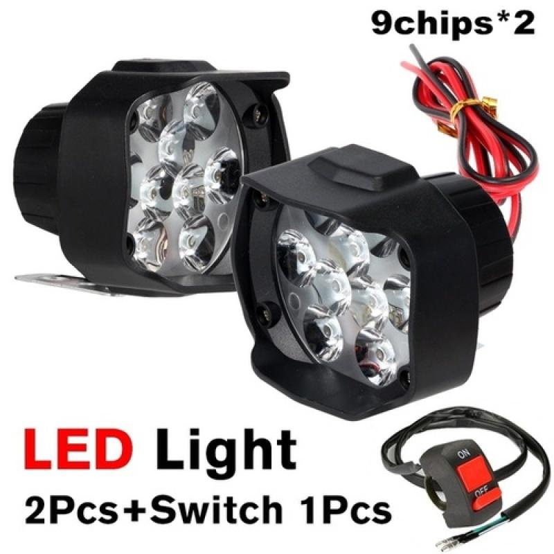 6/9LED 12V Motorcycle Headlights Universal White Super Bright Working Front Light 10W LED Scooters Spotlight Moto Fog Lampht