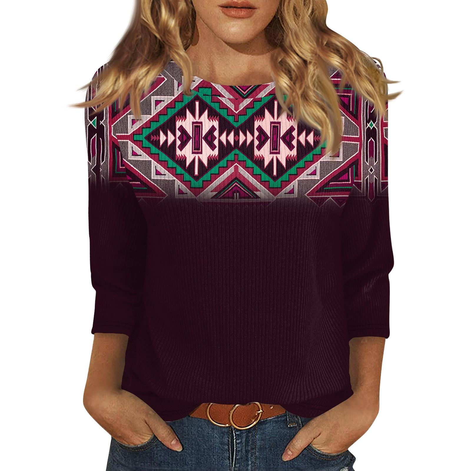 

Женская модная повседневная футболка с круглым вырезом и рукавом три четверти с принтом, топ XL белый