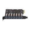 PCIE To USB 3.0 Expansion Card 5Gbps High Speed 4A Power Supply VIA Chip PCB with 7 USB3.0 Ports
