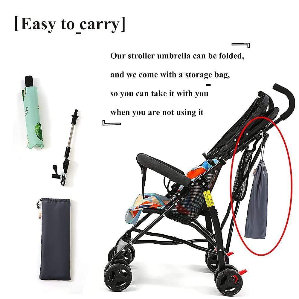 Pure Color Universal Baby Parasol with Holder Clip Lamp Sun Protection  for Trolley Bike Wheelchair