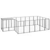 VidaXL Black Kennel 8.47 M² Steel Enclosure for Puppies Cage Dogs Outdoor 3082206