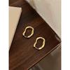 Korean Metallic Simple Geometric Earring for Women 2025 Fashion New in High-end Unique Hoop Earrings Simple Girl Accessories