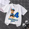 Cute Summer Cotton T Shirt for Boys Girls Cartoon Chase Birthday Number Tee Shirt Printed Clothes Anime Tops Gifts