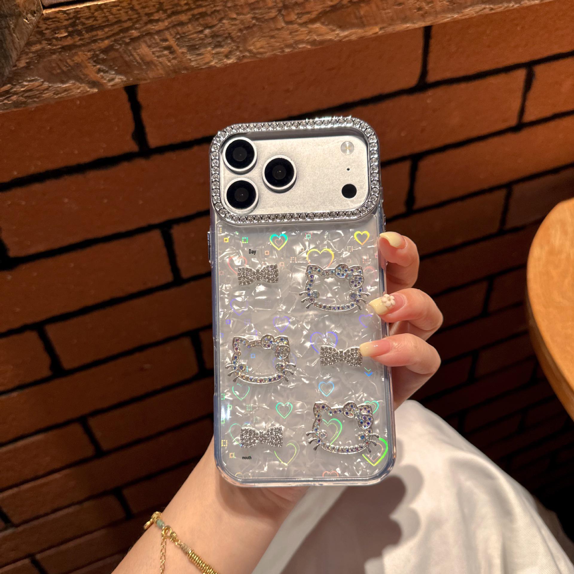 

Bright Diamond Bowknot Cat Phone Case for OPPO Reno 15 Pro/Find X9 Pro/A6 Pro/A5 oppo Reno 13 Pro
