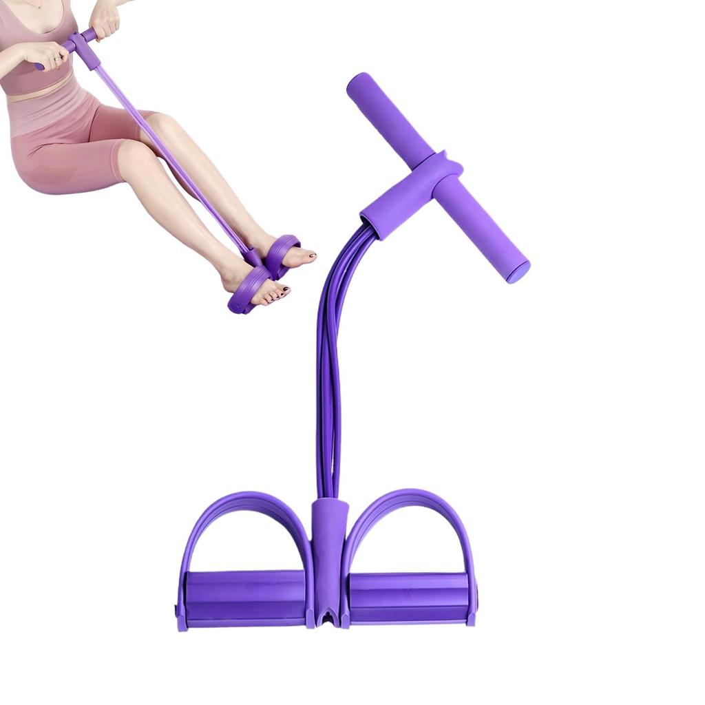 Fitness Resistance Bands 4 Tube Pedal Puller Exercise Resistance Band Handles Attached Rope Sit Up Workout Equipment