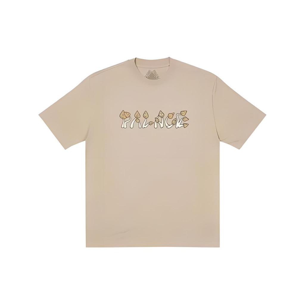 Palace FW21 Fun Guy T-Shirt Mushroom Winter Collection Printed Short Sleeve T-Shirt Unisex Tops Khaki P21TS206