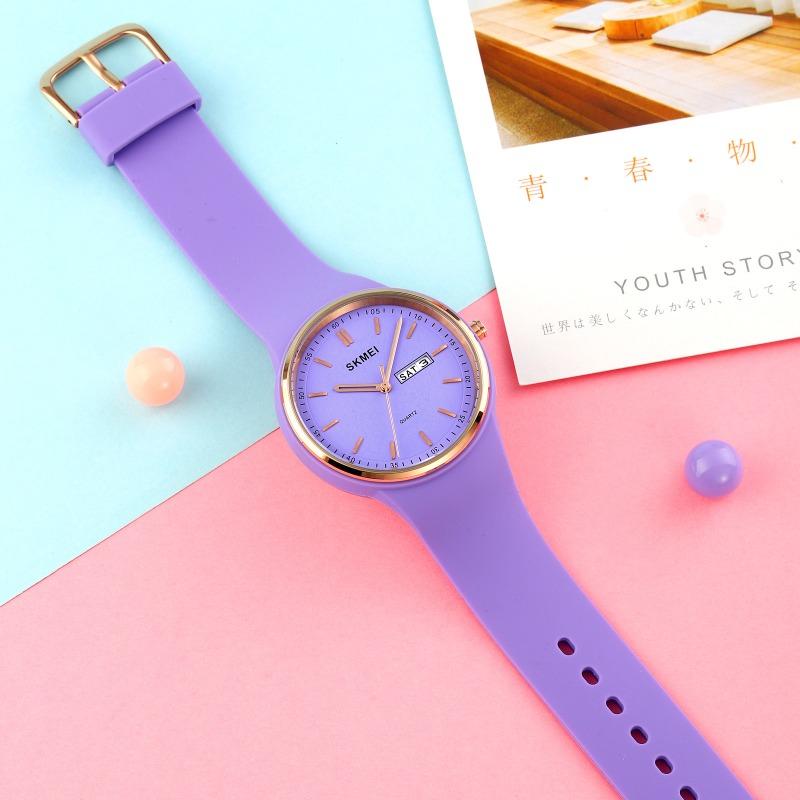 OEM double calendar female student quartz watch, fashionable casual style couple watch