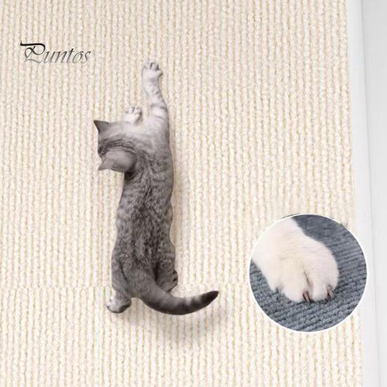 Adhesive Cat Scratcher for Walls Scratching Mat Furniture And Wall Protector Self-Adhesive Scratch Carpet Trimmable Pad Climb Covering Tower