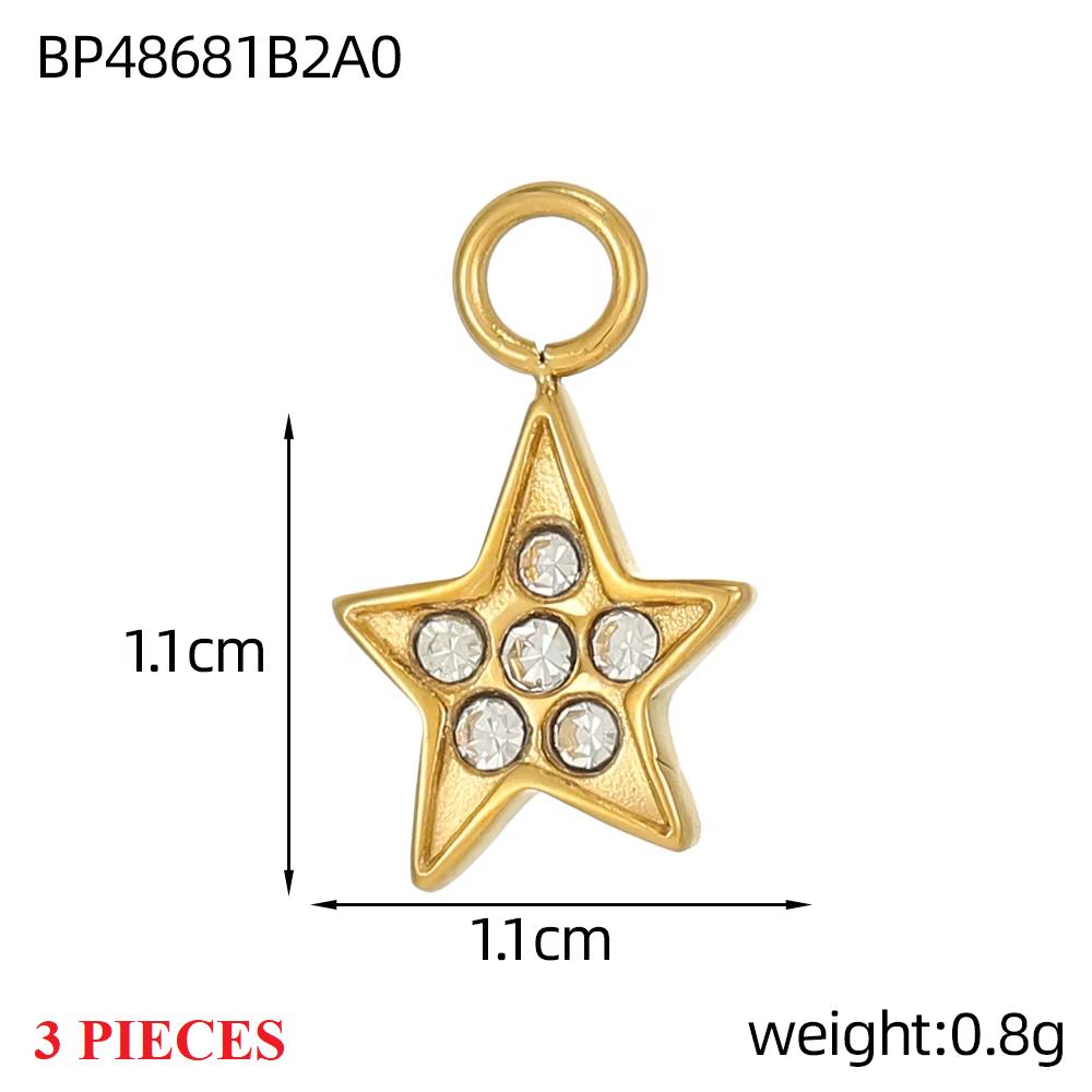 

3PCS/LOT CARLIDANA Gold Plated Stainless Steel Colorful Star Pendants Charms for DIY Jewelry Making Necklace Earrings
