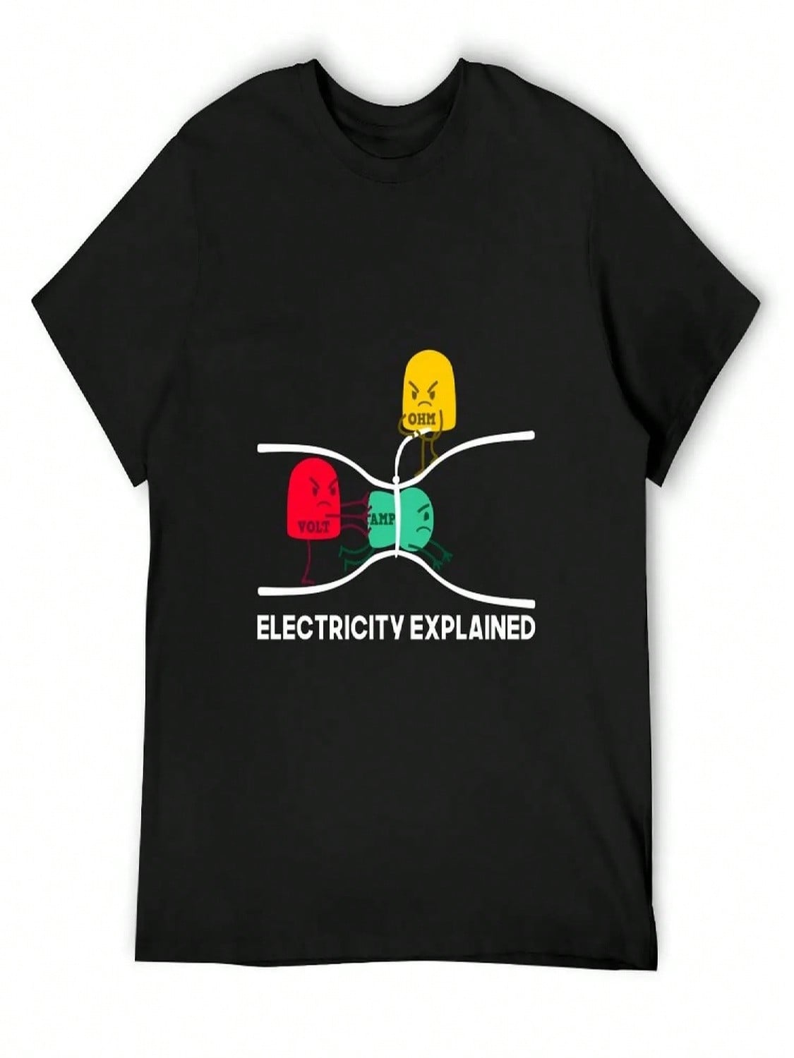 Electricity Explained T-Shirt Shirts Graphic Tee Plain Short Sleeve Tee Blue Archive T-Shirt unisex S разноцветный