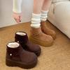 Platform Heels Women Snow Boots Comfort Height Increase Keep Warm Cotton Short Booties Winter Women's Plush Shoes