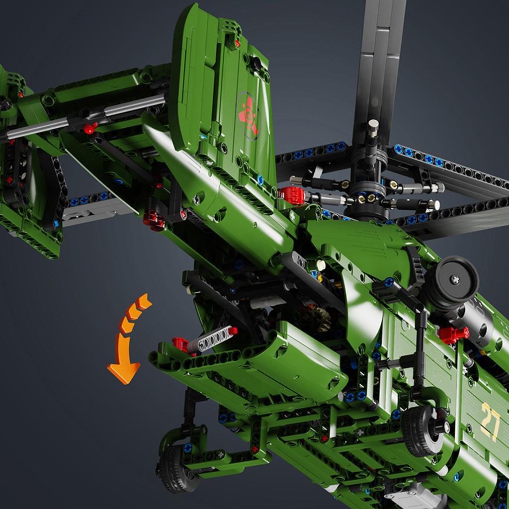 Non-Toxic 1800Pcs Helicopter Building Blocks Toy Assembly Puzzle Bricks Vehicle Model Creative Desktop Decoration Gifts