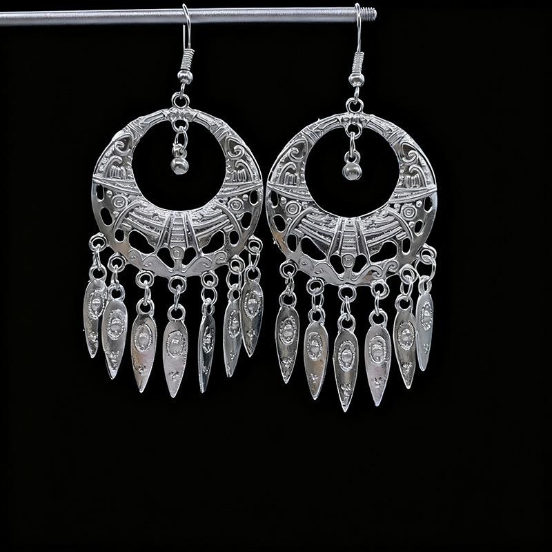 Ethnic style earrings Alloy silver-plated Miao ethnic minority Dong Yi earrings Earrings