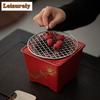 Hawthorn Red Coarse Ceramic Charcoal Stove Tea Making Coal Ball Inner Liner Small Stove Set Lifting Beam Pot Infusions Kettle