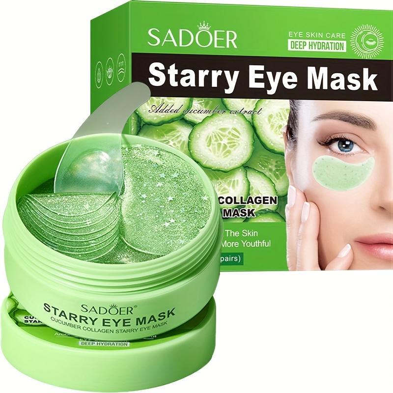 60 ks/krabička Okurková kolagenová hvězdná oční maska, Vzhled tmavých kruhů, Hydratuje, Hladká a jemná světle béžová, Zlepšuje suchou světle béžovou pokožku kolem očí