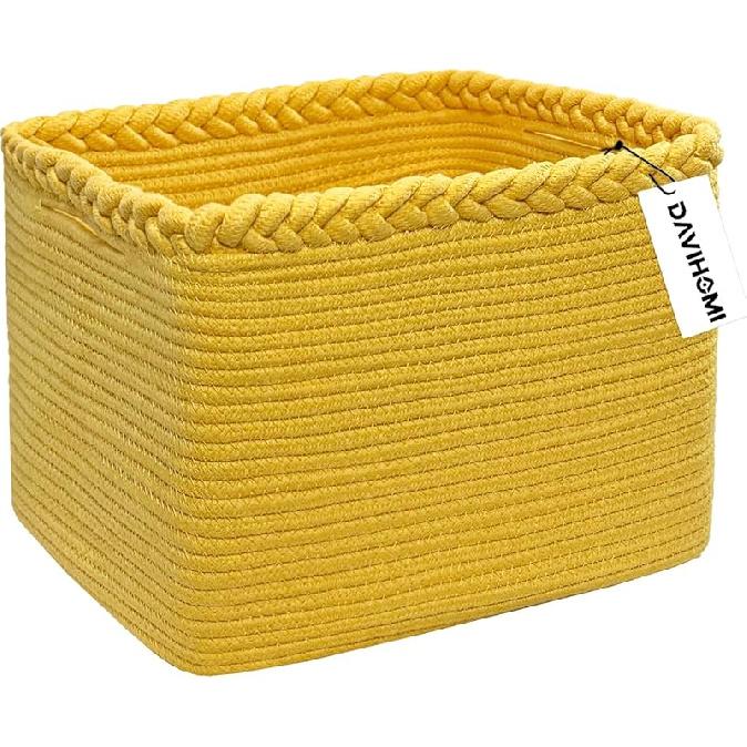 Rectangular Woven Cotton Rope Basket for Organizing Gift Baskets for Handles Empty Gift Baskets Medium Rope Basket135 x 11 x 95 home decor жёлтый 7290₽