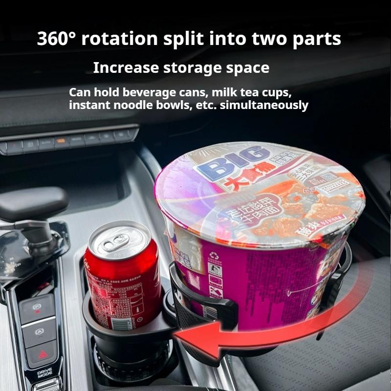 2 In 1 Vehicle Mounted Slipproof Cup Holder 360 Degree Rotating Water Car Cup Holder Multifunctional Dual Holder Auto Accessorie