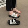 Thick-bottomed cool slippers for women's summer outer wear 2025 new French soft-bottomed beach cool slippers non-slip outer wear buckle
