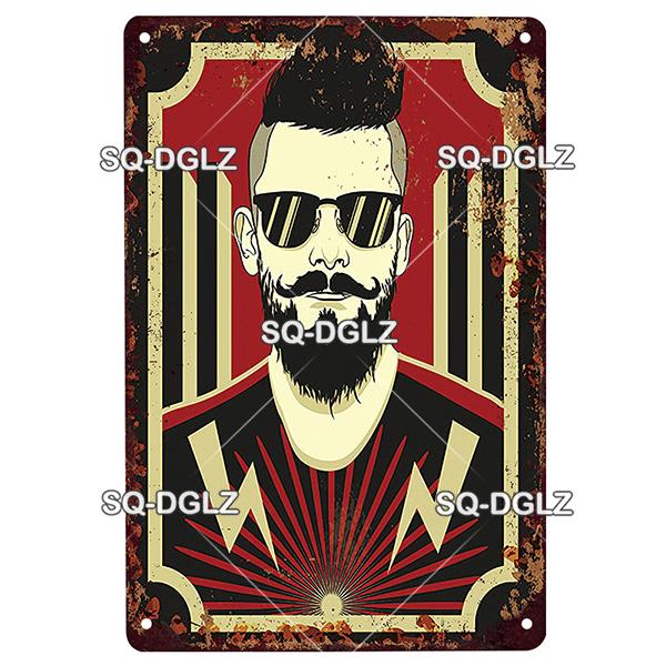 Vintage Metal Tin Sign Retro Barber Shop Wall Decor Aluminum Shaving Haircut Poster Plaque