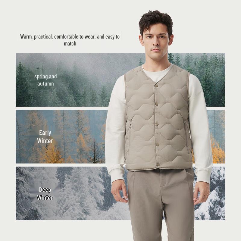 Tangboer Men's Lightweight V-Neck Down Vest