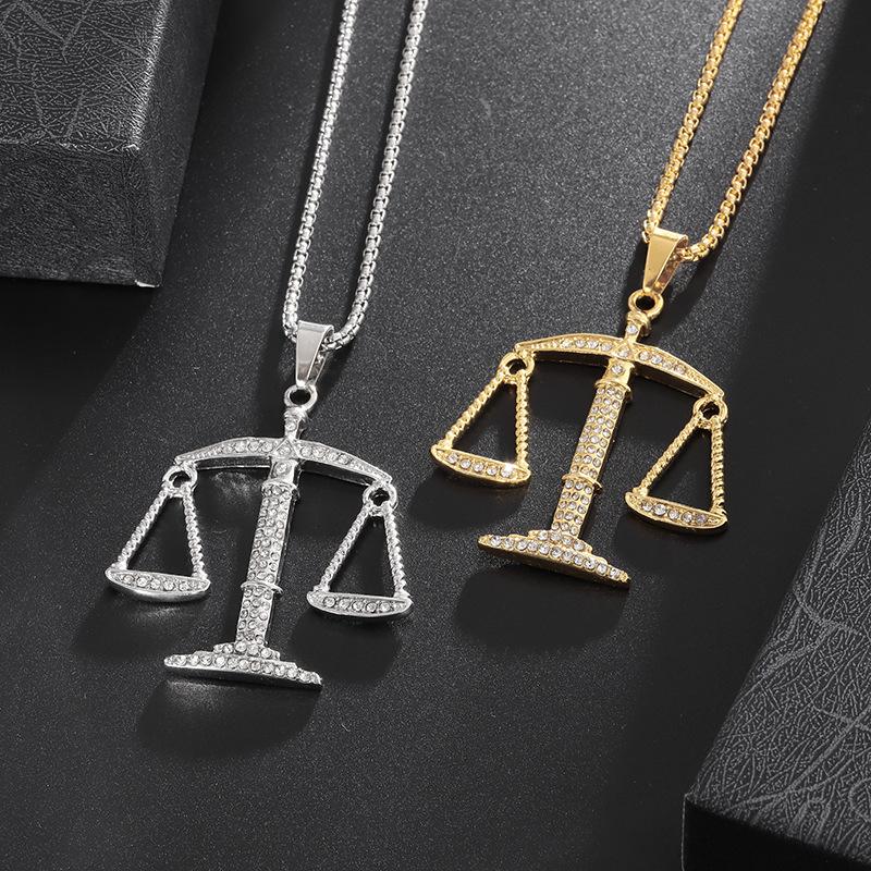 Hip Hop Rap Fashion Accessories Men's Balance Scale Pendant Necklace