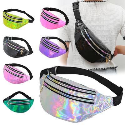 Bolsa de Cintura Feminina Personalidade Moderna Laser Cool Leve Esporte Lazer Bolsa de Cinto Feminina Pochetes de Cintura Para Passeios Viagem
