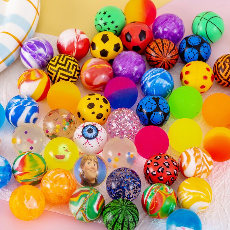 Mixed Color 32mm Rubber Bouncy Balls for Gashapon Machines - Fun Children's Toy