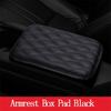 1X Black Car Leather Armrest Pad Cover Center Console Box Cushion Wear-Resistant