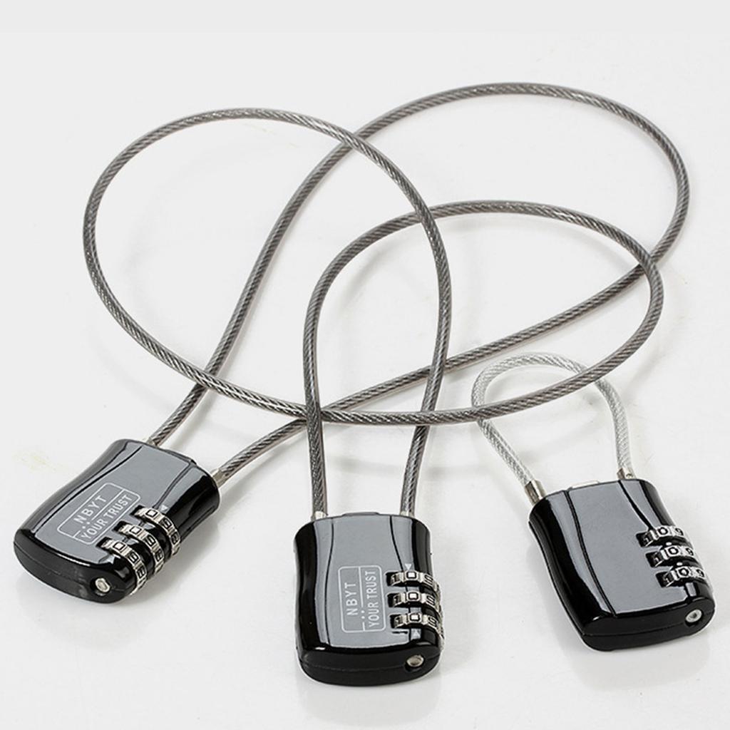 Cable Lock for Cycling Helmets Travel Luggage Security Combination Passwords Lock Cable Padlock Motorcycle Helmets Lock