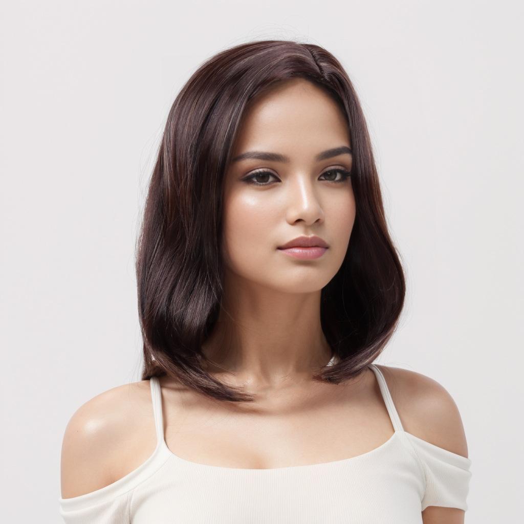 Ladies Mixed Brown Blonde Wig Women Layered Wigs Short Shoulder Length Straight Wig Daily Use Party Cosplay Heat Resistant Fiber