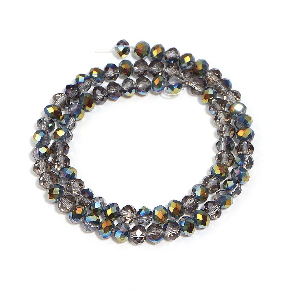 4/6/8mm Austria Rondelle Faceted Crystal Beads Blue Grey Glass Loose Beads For Jewelry Making DIY Bracelets Necklace Accessories