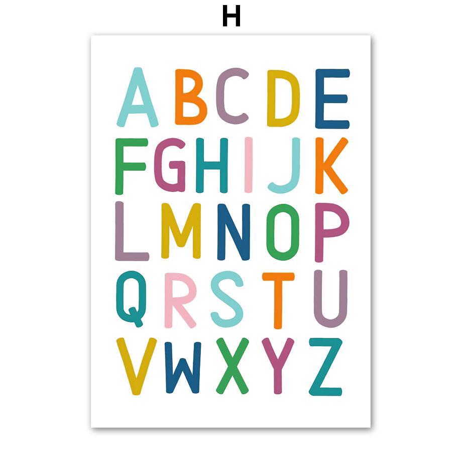 Rainbow Letters Nursery Baby Bedroom Nordic Posters And Prints Wall Art Canvas Painting Wall Pictures For Kids Room Decoration