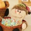 Rattan Candy Storage Basket Snowman Elk Easter Rattan  Basket Christmas Candy Basket  Christmas