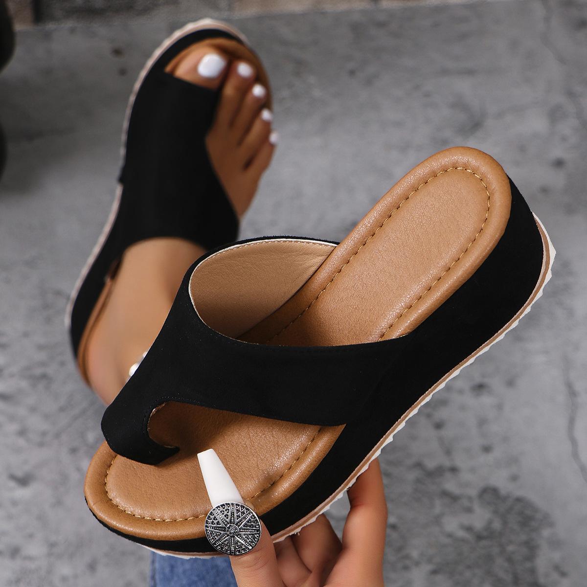 

2026 Outdoor Spring and Summer New Leopard Pattern Women s Slope Heeled Cool Slippers, Large 43 43 чорний