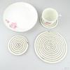 11cm 4.3 '' Table Mat Braided Cotton Round Rug Carpet Cut Kitchen Accessories