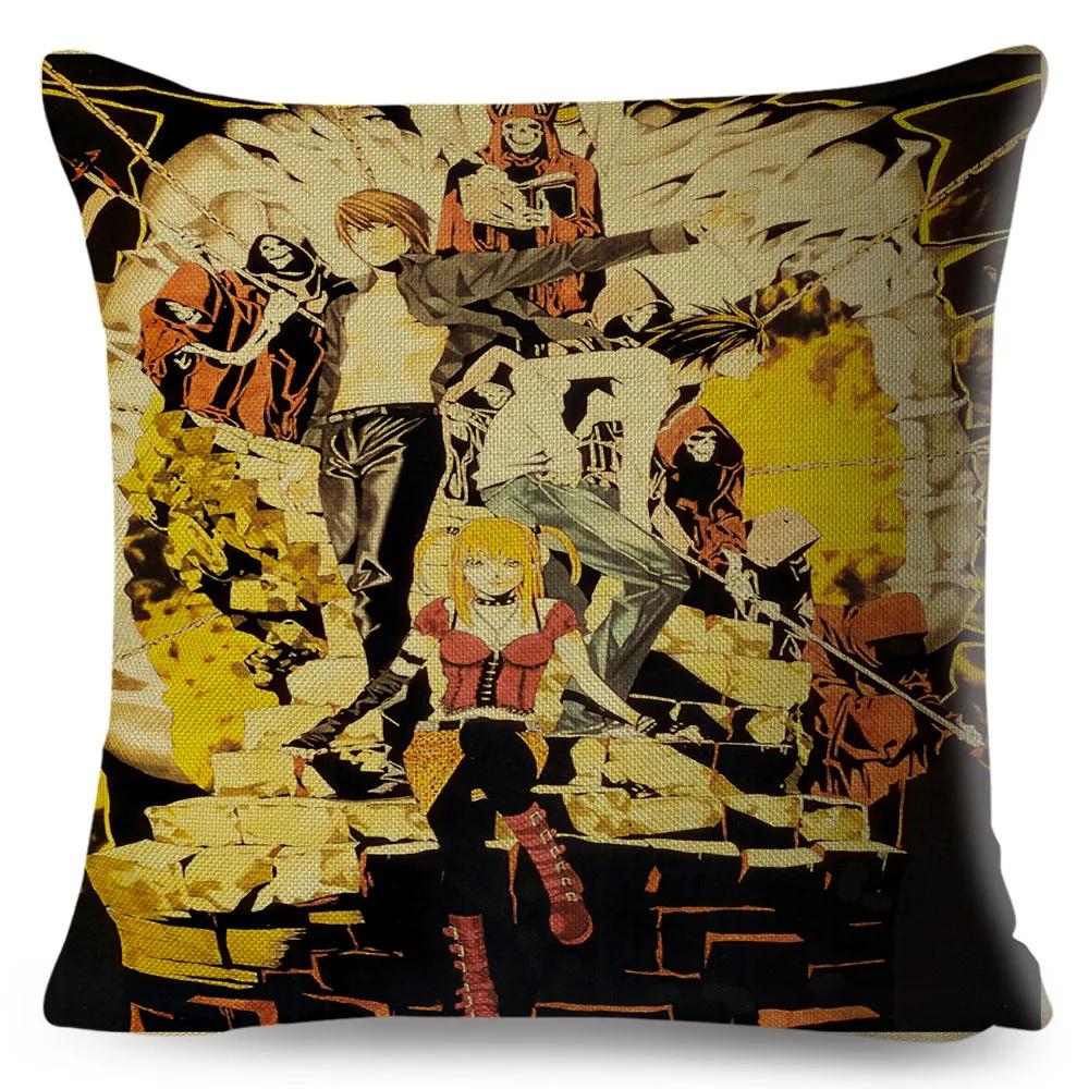 

Death Note Cushion Cover Decor Cartoon Classic Anime Print Pillow Case Polyester Pillowcase for Sofa Home Children Room 45x45cm 12x12Inch