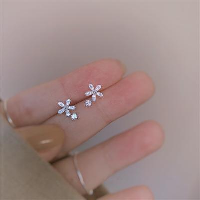Orecchini a bottone in oro 14k con placcatura in cristallo coreano in argento sterling 925 da donna Piccoli accessori per gioielli quotidiani freschi e selvaggi