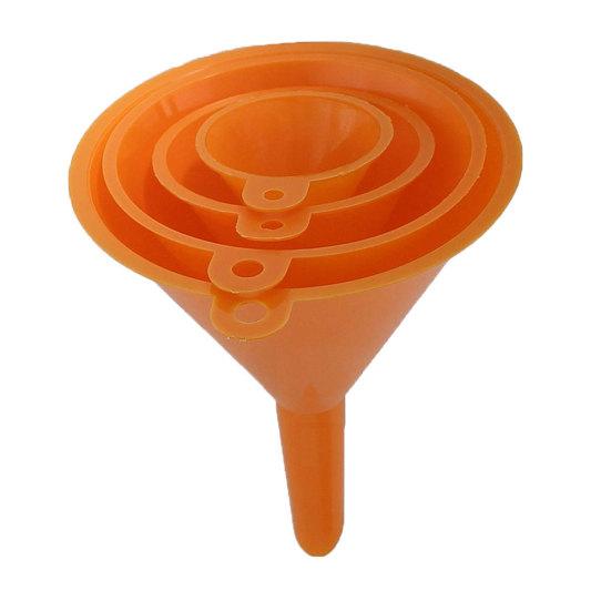 

4 шт./компл. пластиковые воронки для заливки масла, топлива, бензина, кухонный инструмент для заправки автомобиля оранжевый