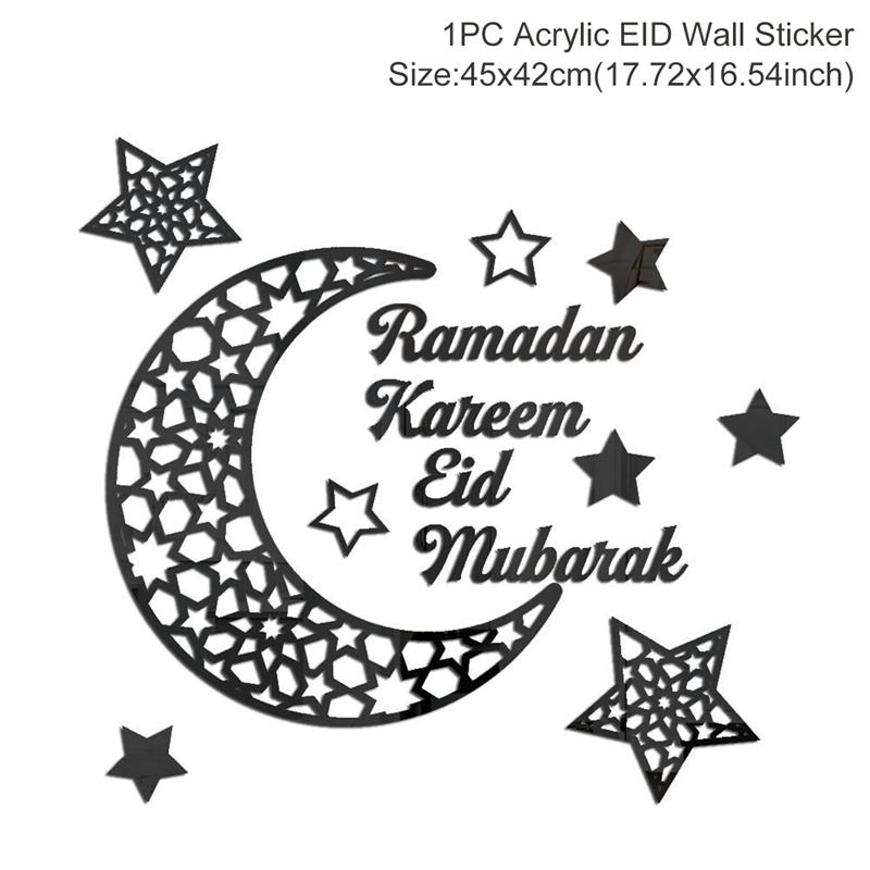 Eid Mubarak Acrylic Wall Stickers Ramadan Decorations For Home  Islamic Muslim Decor Ramadan Kareem Sticker Bedroom Wallpaper