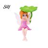 Fairy Garden Decor Miniature Figurines Little Girls Ornaments with Lotus Leaf for Small Decoration Flower Pot Moss Landscapes Home Desk Shelf Car