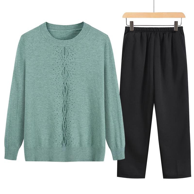 Women's Autumn/Winter Semi-High Neck Top: New Elastic Solid Color Sweater for Middle-Aged and Elderly