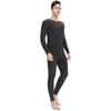 Sillictor Warm Innerwear Heattech Long Sleeve Shirt with Front Opening and Long Winter Size M Set, Fleece-Lined Tights, Insulation, DRTZqyk, Black,