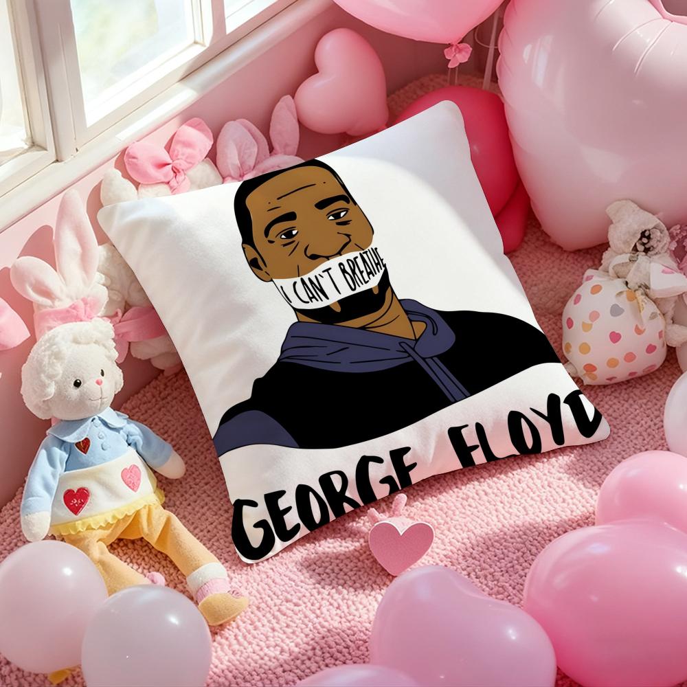 George Floyd Cushion Cover Pattern Printed Pillowcase for Living Room Sofa Cushion Cover & Bedroom Decor