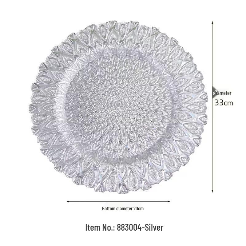 

European Crystal Glass Peacock Serving Plate