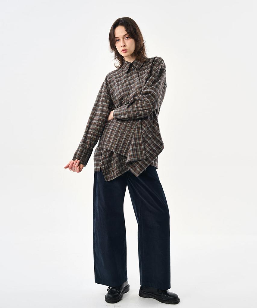 Laneonkyulleoseu Curved Outfit Corduroy Pants_Navy