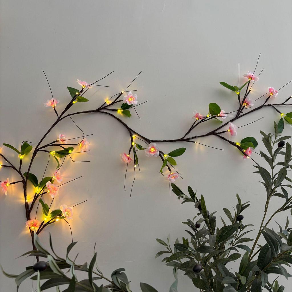 LED Branch Rattan String Lights: Decorative Lighting for Living Room, Bedroom, Holidays, Weddings