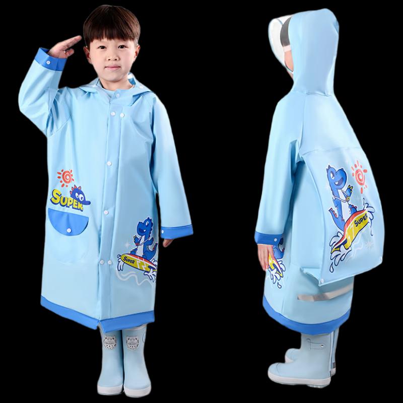 Kids  Cartoon Raincoat with Backpack Slot