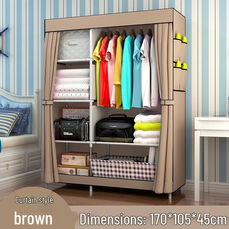 Space-Saving Modern Fabric Wardrobe for Adults and Children - Ideal for Dormitory and Bedroom Use.
